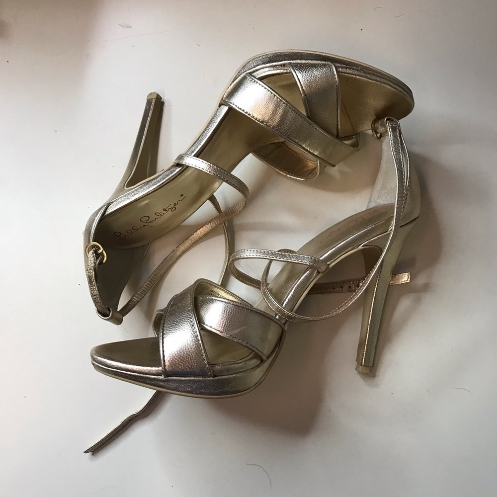 Lilly Pulitzer Gold Heels Size
